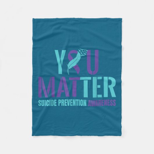 You - Suicide Prevention Teal Purple Awareness Rib Fleecedecke (Vorderseite)