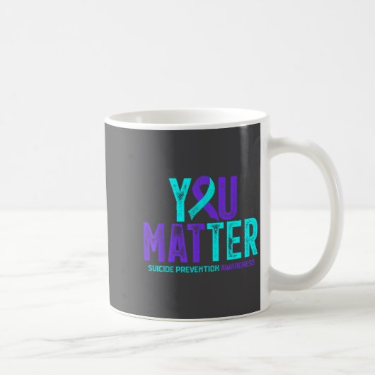 You - Suicide Prevention Teal Purple Awareness Rib Kaffeetasse (Rechts)