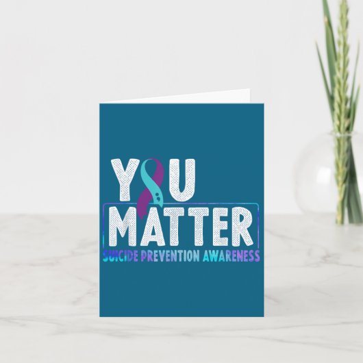 You - Suicide Prevention Teal Purple Awareness Rib Karte (Vorderseite)