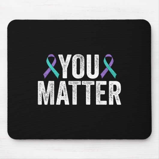 You - Suicide Prevention Teal Purple Awareness Rib Mousepad (Vorne)