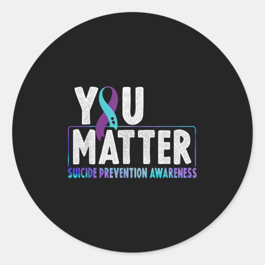 You - Suicide Prevention Teal Purple Awareness Rib Runder Aufkleber (Vorderseite)