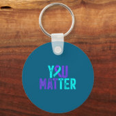 You - Suicide Prevention Teal Purple Awareness Rib Schlüsselanhänger (Vorderseite)