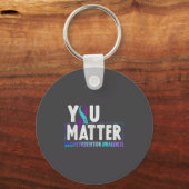 You - Suicide Prevention Teal Purple Awareness Rib Schlüsselanhänger (Vorderseite)