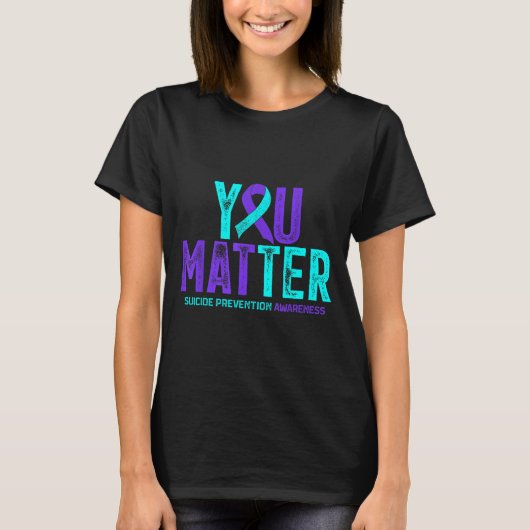 You - Suicide Prevention Teal Purple Awareness Rib T-Shirt (Vorderseite)
