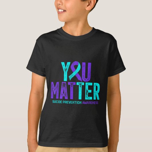 You - Suicide Prevention Teal Purple Awareness Rib T-Shirt (Vorderseite)