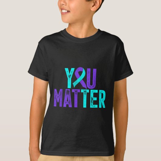 You - Suicide Prevention Teal Purple Awareness Rib T-Shirt (Vorderseite)