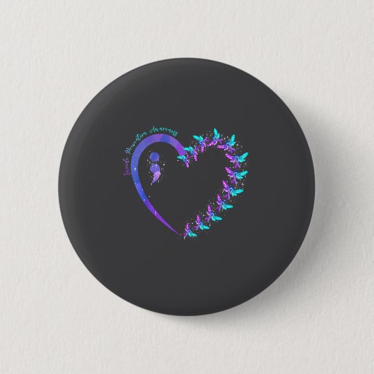 You Suicide Prevention Teal Purple Awareness Ribbo Button (Vorderseite)