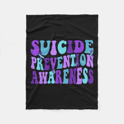You Suicide Prevention Teal Purple Awareness Ribbo Fleecedecke (Vorderseite)