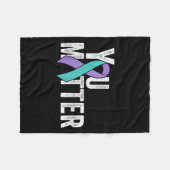 You Suicide Prevention Teal Purple Awareness Ribbo Fleecedecke (Vorderseite (Horizontal))