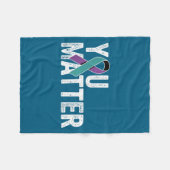 You Suicide Prevention Teal Purple Awareness Ribbo Fleecedecke (Vorderseite (Horizontal))