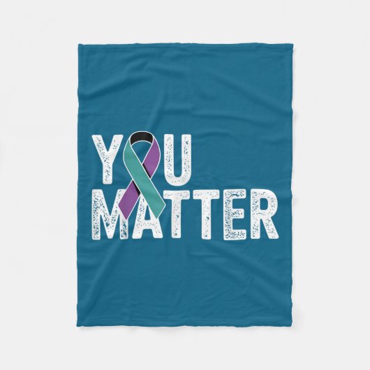 You Suicide Prevention Teal Purple Awareness Ribbo Fleecedecke (Vorderseite)