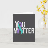 You Suicide Prevention Teal Purple Awareness Ribbo Karte (Gelbe Blume)