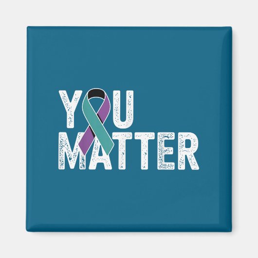 You Suicide Prevention Teal Purple Awareness Ribbo Magnet (Vorne)