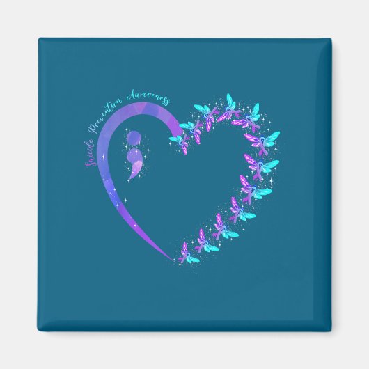 You Suicide Prevention Teal Purple Awareness Ribbo Magnet (Vorne)