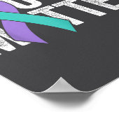 You Suicide Prevention Teal Purple Awareness Ribbo Poster (Ecke)