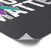 You Suicide Prevention Teal Purple Awareness Ribbo Poster (Ecke)