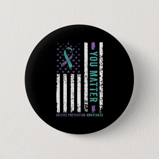 You Teal &amp; Purple Ribbon Suicide Prevention Aw Button (Vorderseite)