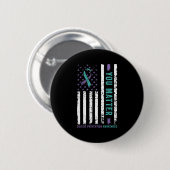 You Teal &amp; Purple Ribbon Suicide Prevention Aw Button (Vorne & Hinten)