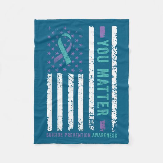 You Teal &amp; Purple Ribbon Suicide Prevention Aw Fleecedecke (Vorderseite)