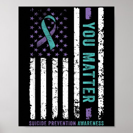 You Teal &amp; Purple Ribbon Suicide Prevention Aw Poster (Vorne)