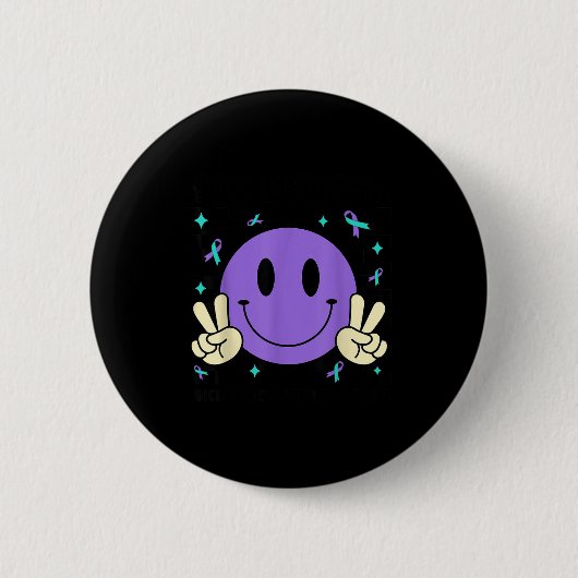 You Teal Purple Ribbon Suicide Prevention Awarenes Button (Vorderseite)