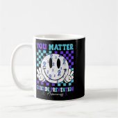 You Teal Purple Ribbon Suicide Prevention Awarenes Kaffeetasse (Links)