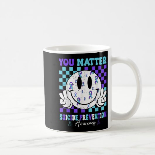 You Teal Purple Ribbon Suicide Prevention Awarenes Kaffeetasse (Rechts)