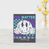 You Teal Purple Ribbon Suicide Prevention Awarenes Karte (Gelbe Blume)