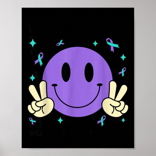 You Teal Purple Ribbon Suicide Prevention Awarenes Poster (Vorne)