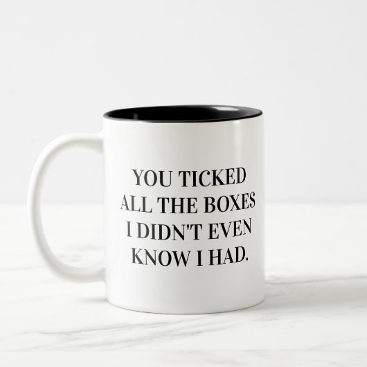 You Tick All The Boxes Husband Zweifarbige Tasse (Links)