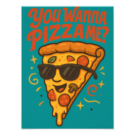 You Wanna Pizza Me Funny Retro Design Fotodruck