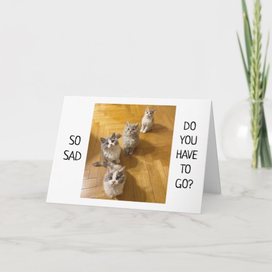 **YOU WILL BE MISSED** SAYING GOOD-BYE CARD KARTE (Vorderseite)