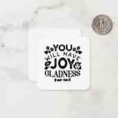 You Will Have Joy and Gladness Inspirational Quote Mitteilungskarte (Vorderseite/Rückseite Beispiel)
