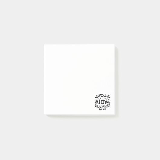 You Will Have Joy and Gladness Inspirational Quote Post-it Klebezettel (Vorderseite)