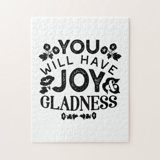 You Will Have Joy and Gladness Inspirational Quote Puzzle (Vertikal)