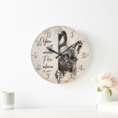 You Will Never Pee Alone French Bulldog Große Wanduhr (Zuhause)