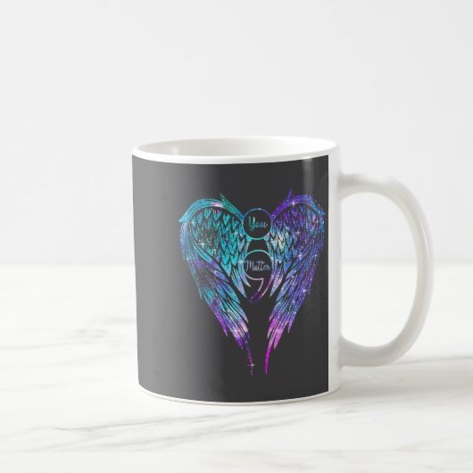 You Wings Suicide Prevention Awareness (on Back) Kaffeetasse (Rechts)