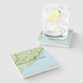 Youghal Landkreis Cork Ireland Road Map Steinuntersetzer (Seitenansicht)