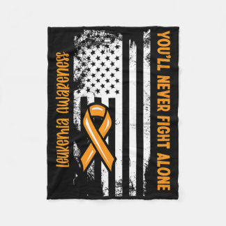 You'll Never Fight Alone Blood Cancer Leukemia Awa Fleecedecke