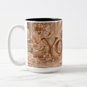 Youmi Elegantes Luxus-Namensdesign Zweifarbige Tasse
