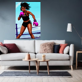 Young African American Boxer | Art der AI Poster
