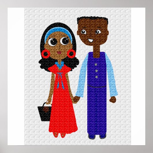 Young African American Couple Poster (Vorne)
