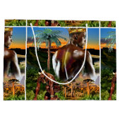 Young African King Große Geschenktüte (Rückseite)