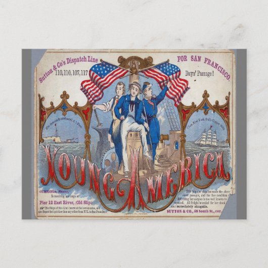 Young America Clipper Postkarte (Vorderseite)