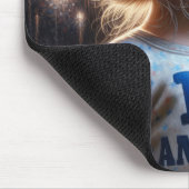 Young American Girl Watching Fireworks Mousepad (Ecke)