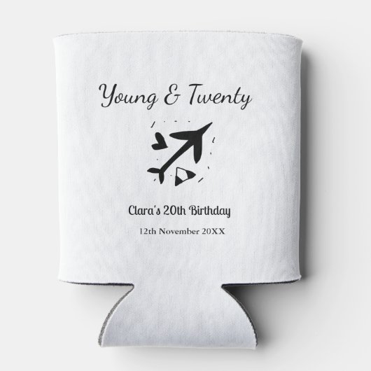 Young and twenty adventure happy birthday add name dosenkühler (Rückseite)