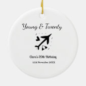 Young and twenty adventure happy birthday add name keramik ornament (Hinten)