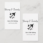 Young and twenty adventure happy birthday add name visitenkarte (Vorne/Hinten)