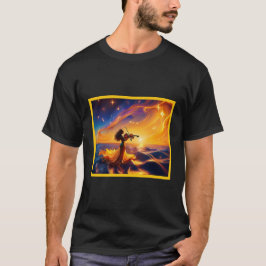 Young Asian Girl Playing Violine Surreal Scene T-Shirt