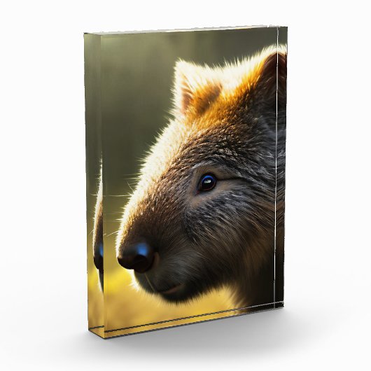 Young Australian Wombat, Foto Block (Links)